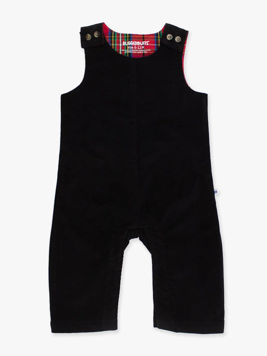 Baby Boys Black Stretch Corduroy Longall Rompe