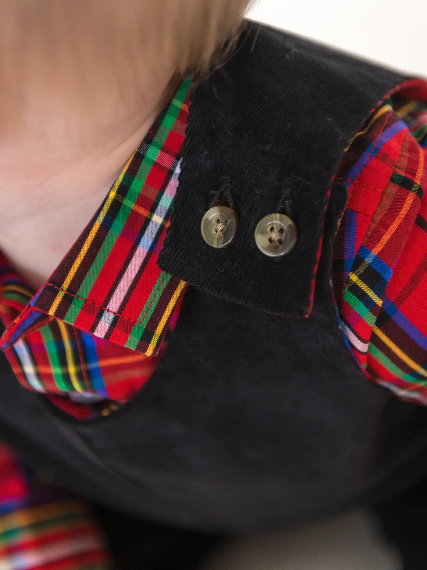 Baby Boys Black Stretch Corduroy Longall Rompe