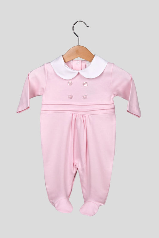 Baby Girl Buttons Cotton Babygrow 2510B