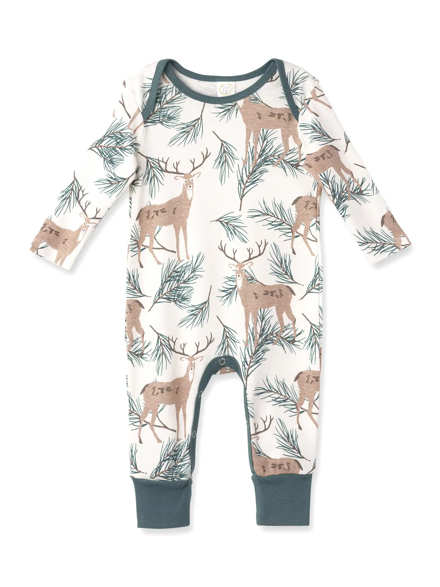 Baby's Christmas Deer Pine Bamboo Romper