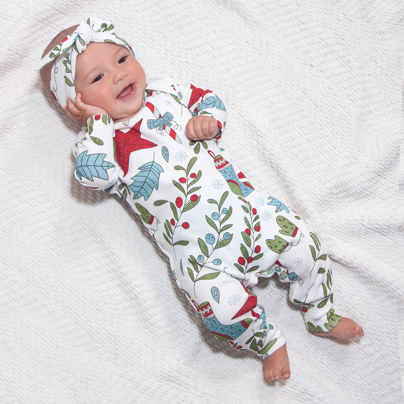 Baby's Christmas Fancy Bamboo Romper