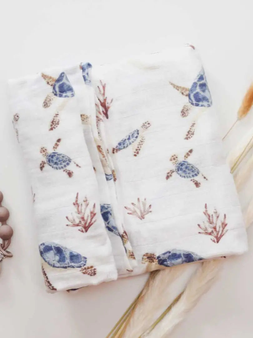 Bamboo Muslin Swaddle - Sea Turtles