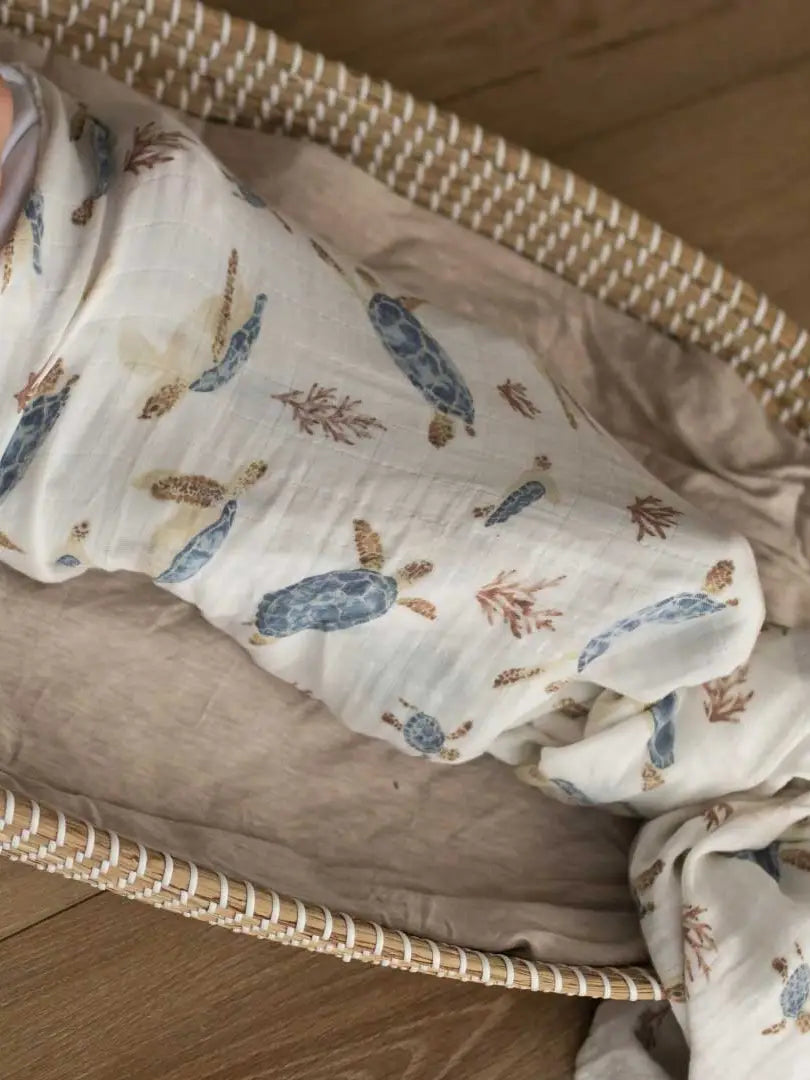 Bamboo Muslin Swaddle - Sea Turtles