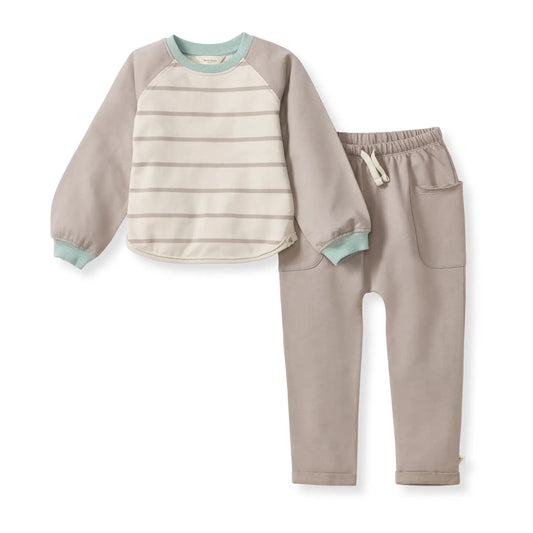 Organic Stripe Sweatshirt Set