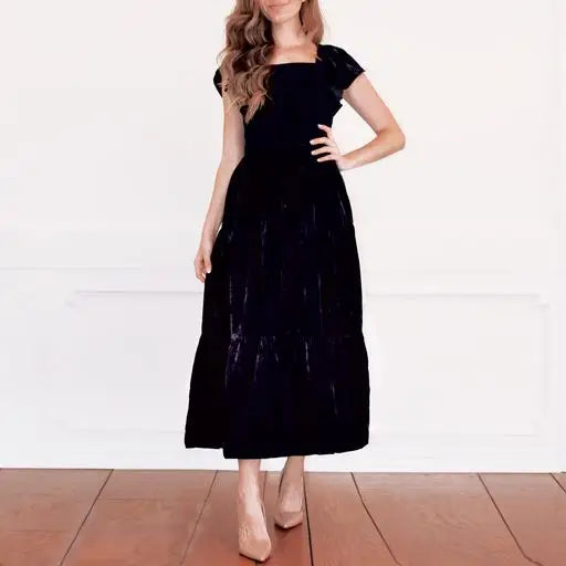 Women's Velvet Smocked Dress