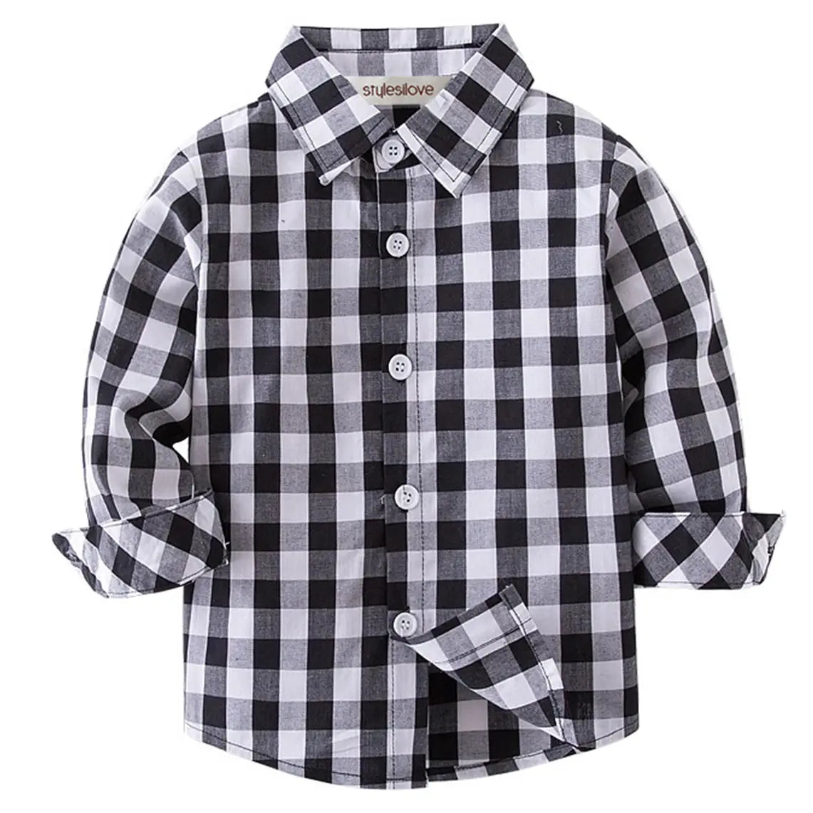 B&W Boys Plaid Shirt