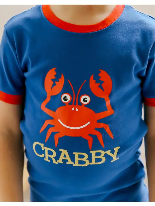 Blue Crab Short Sleeve Pajama Set