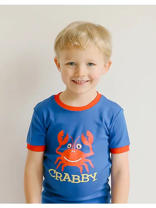 Blue Crab Short Sleeve Pajama Set