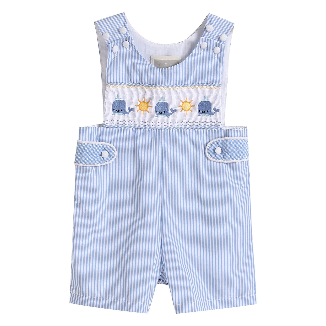 Lil Cactus Blue Striped Whale Smocked Jon Jons