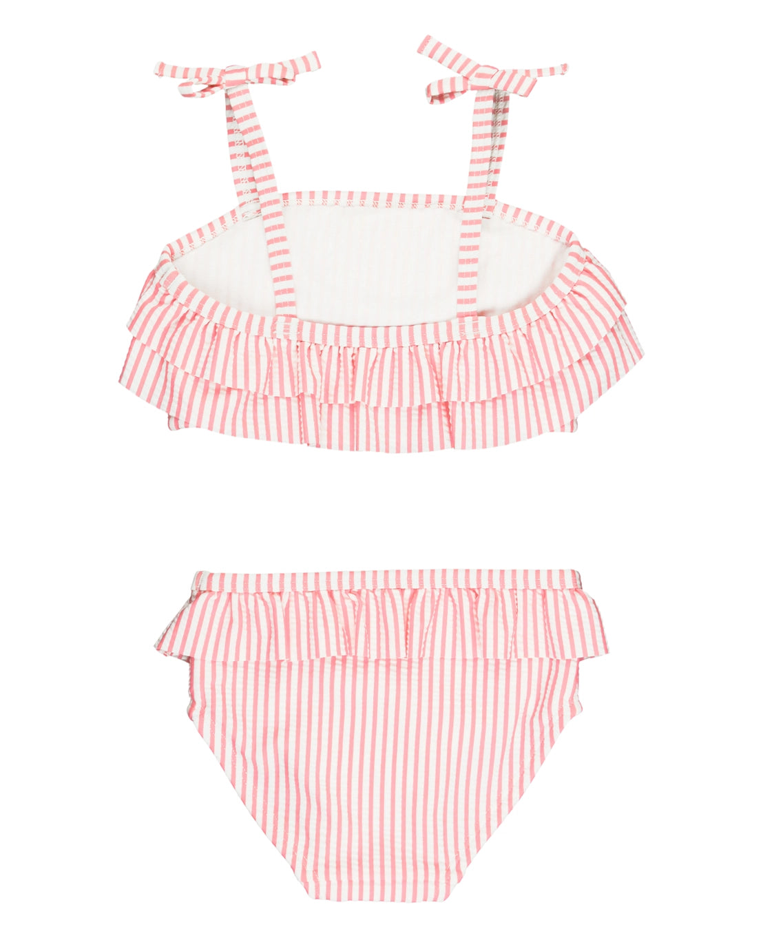 Bubblegum Pink Seersucker Seersucker Bow Ruffle Bikini