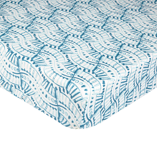 Caspian Crib Sheet (Indigo)