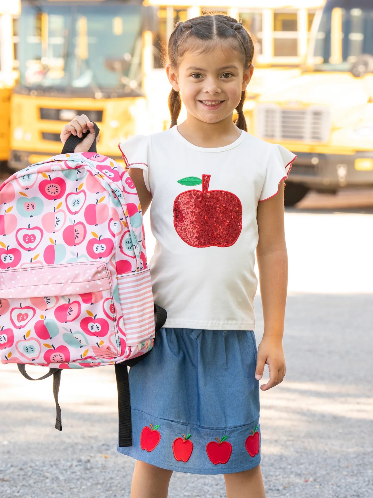 Chambray Red Apples Outfit