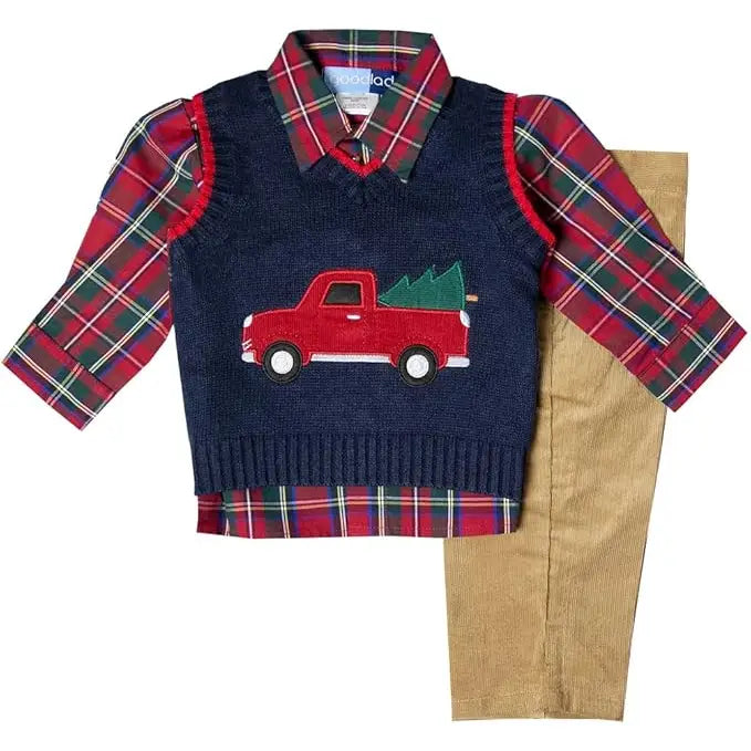Christmas Sweater Vest Set