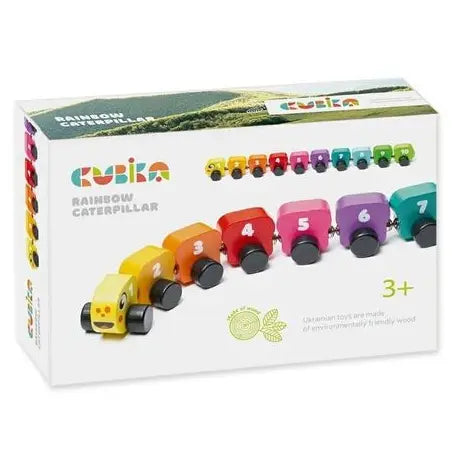 Cubika Wooden Toy Rainbow Caterpillar
