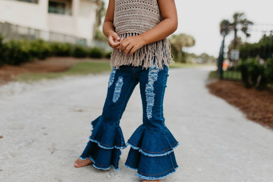 Denim Double Ruffle Jeans