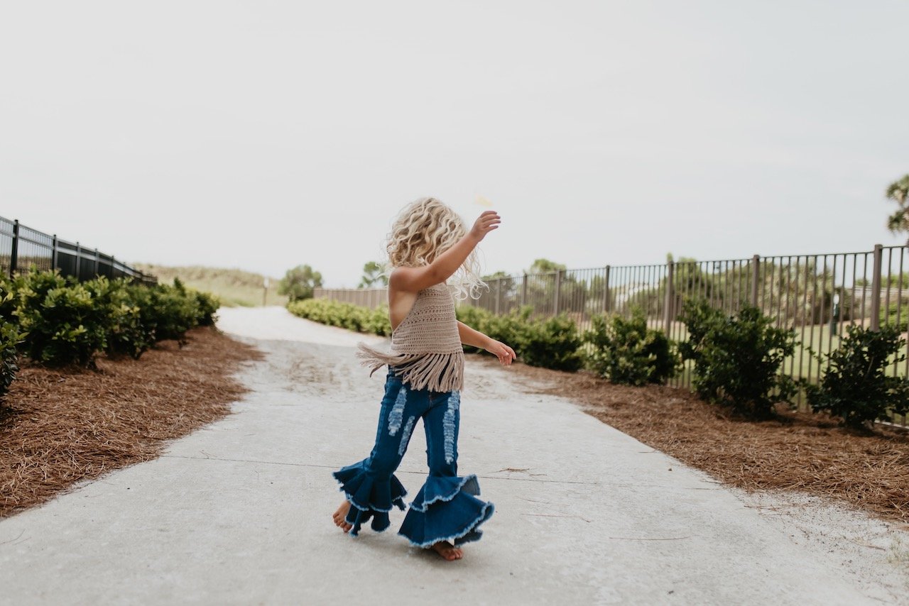 Denim Double Ruffle Jeans