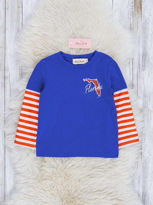 FL Blue Stripe Raglan Top