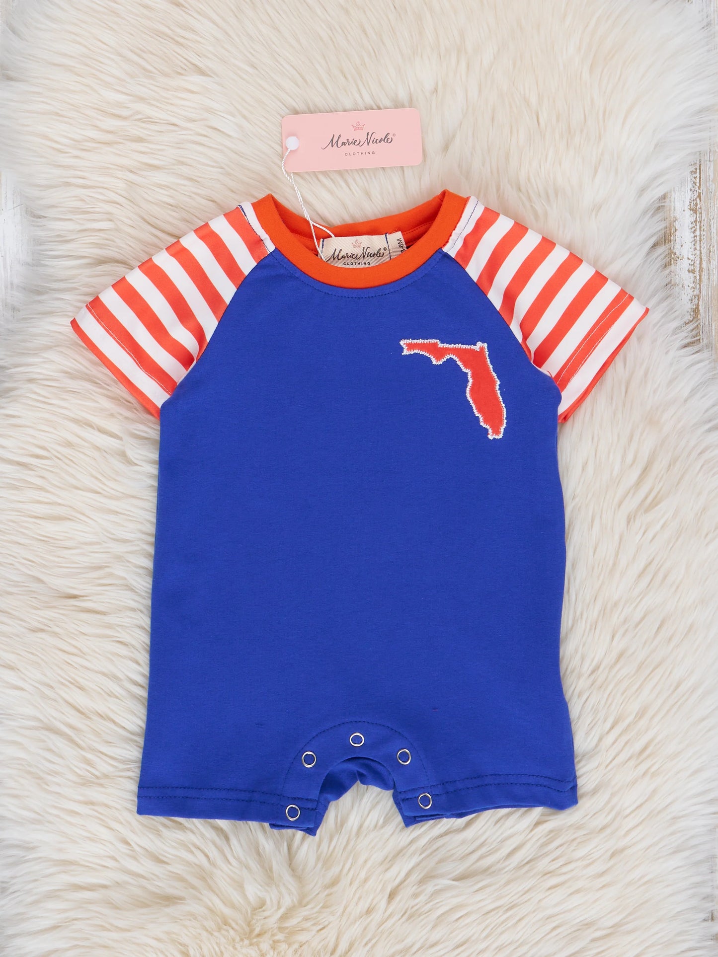 FL Blue Striped Romper