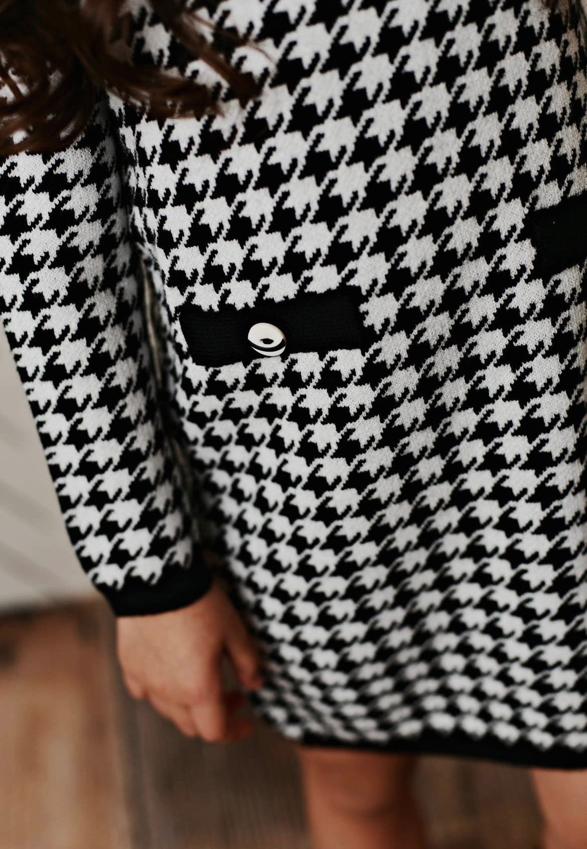 Houndstooth Check Sweater  Dress