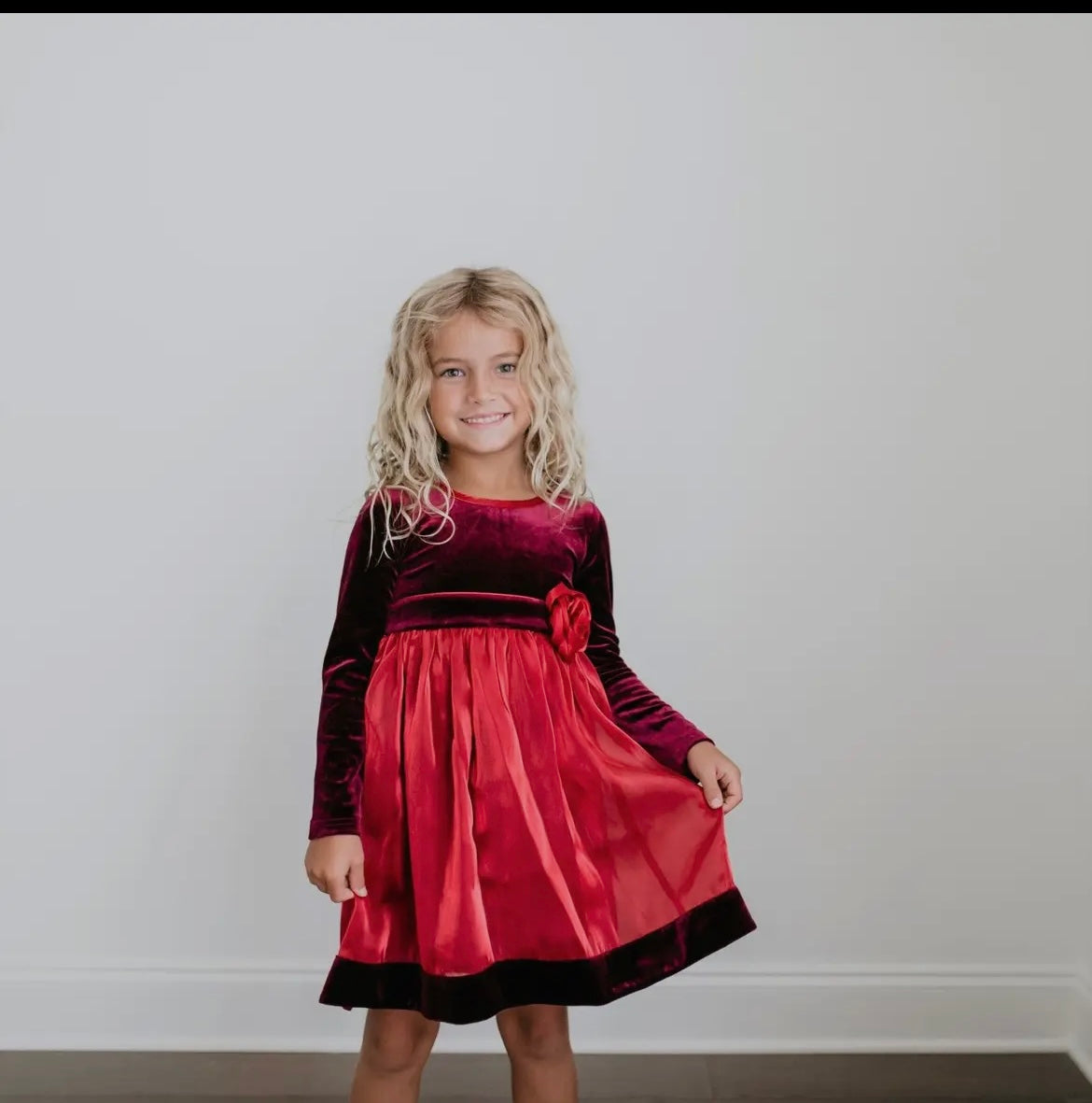 Christmas Holiday Red Velvet Dress