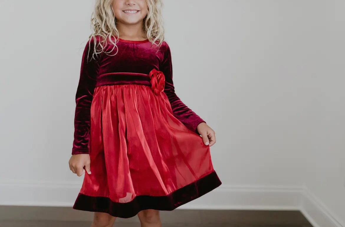 Christmas Holiday Red Velvet Dress