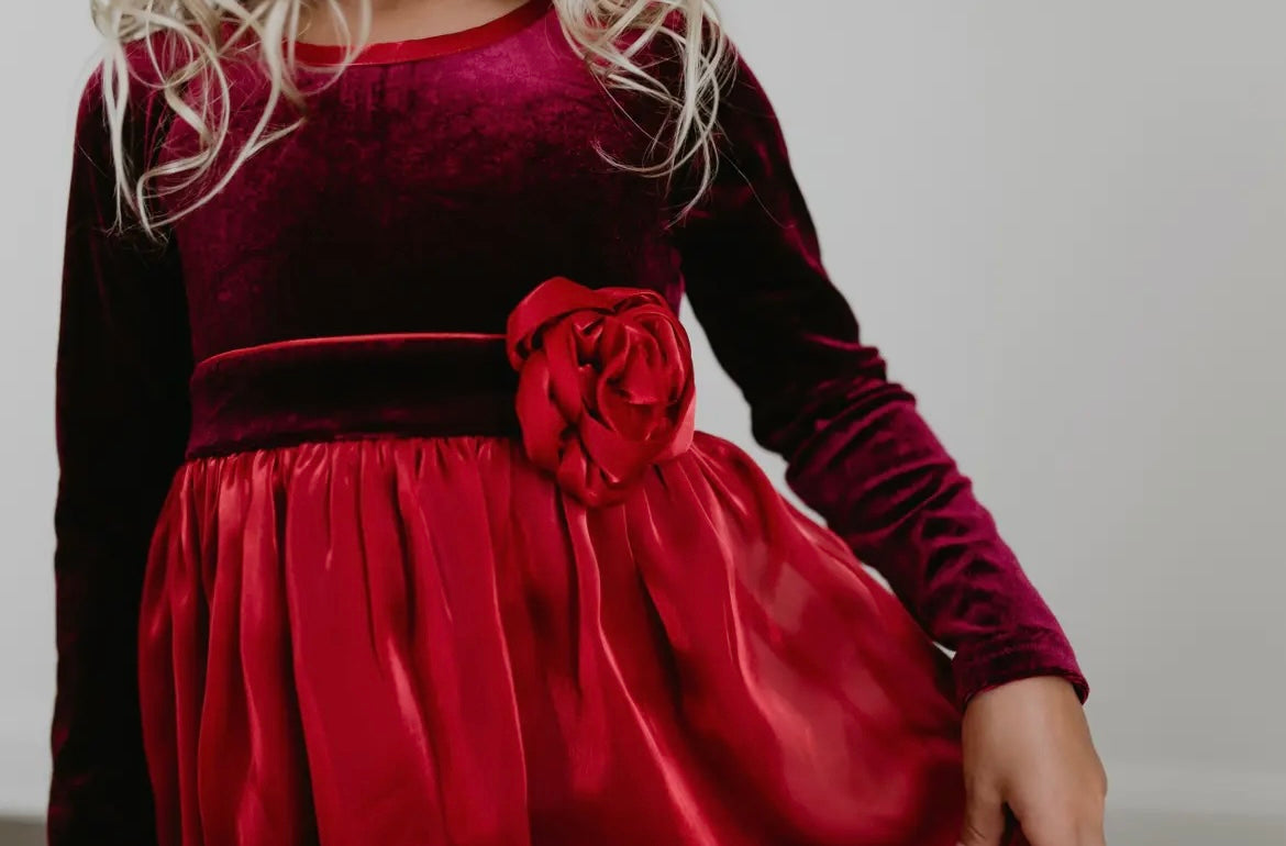 Christmas Holiday Red Velvet Dress