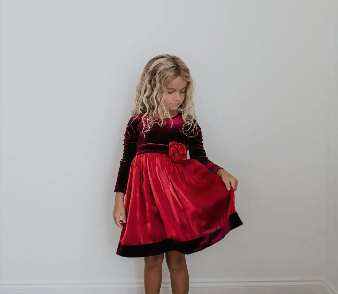 Christmas Holiday Red Velvet Dress