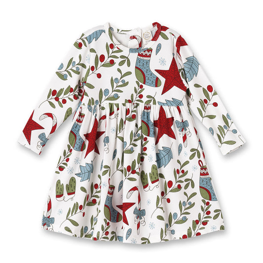 Girl's Christmas Stars Bamboo Dress