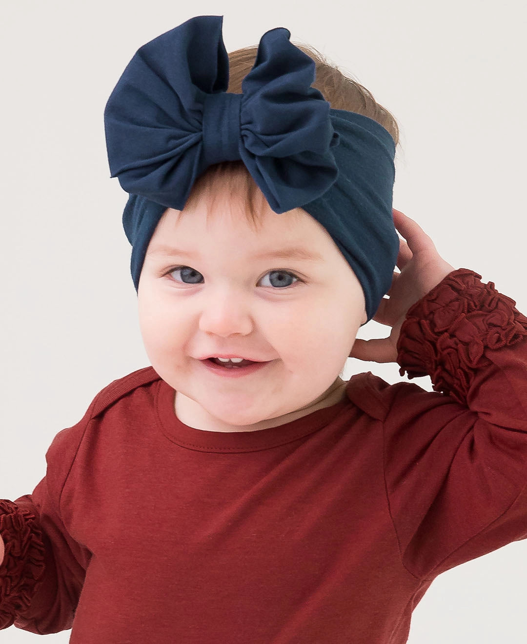 Girls Dark Navy Big Bow Headband