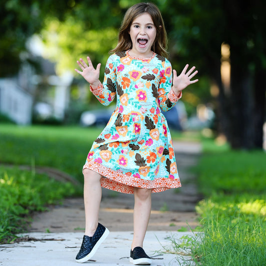 Girls Fall Dress Floral