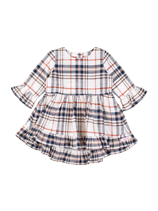 Girls Homegrown Harvest Plaid Ruffle Tunic