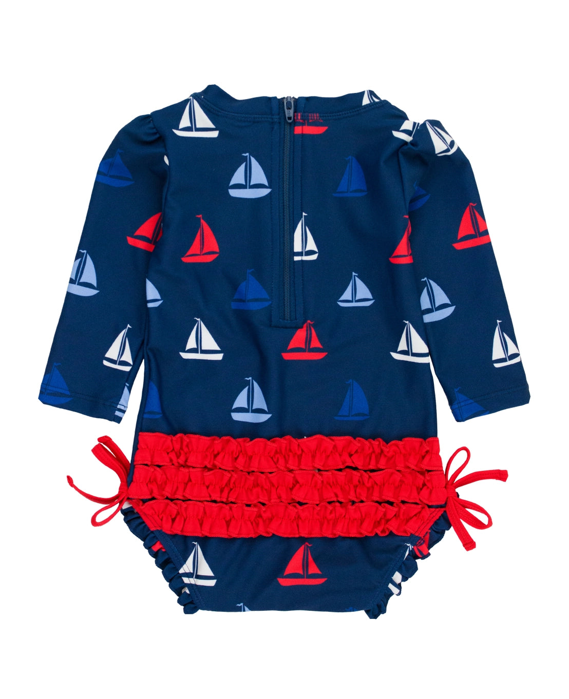 Girls Sail Away Long Sleeve One Piece Rash Guard