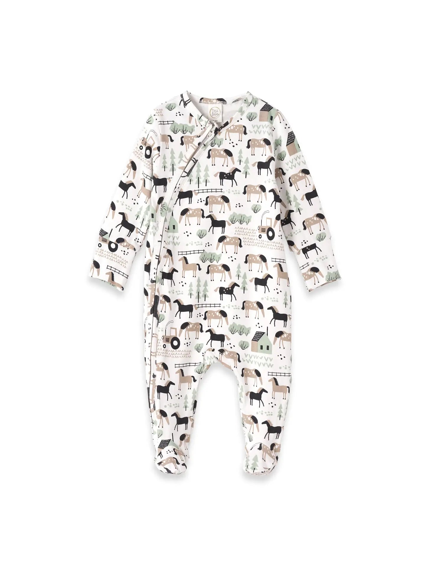 Horses Bamboo Baby Zipper Romper