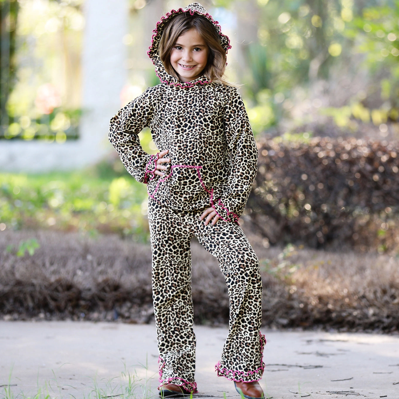 Leopard Hoodie Track Suit