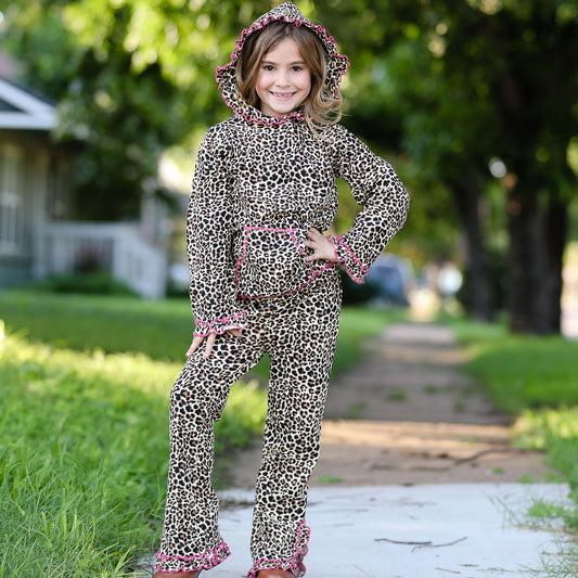 Leopard Hoodie Track Suit