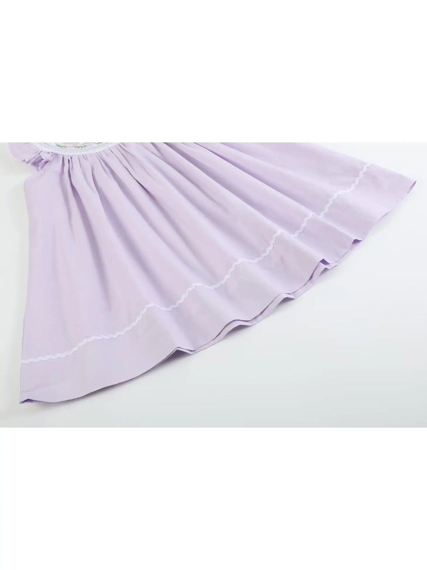 Light Purple Bunnies Smocked Bishop Dress