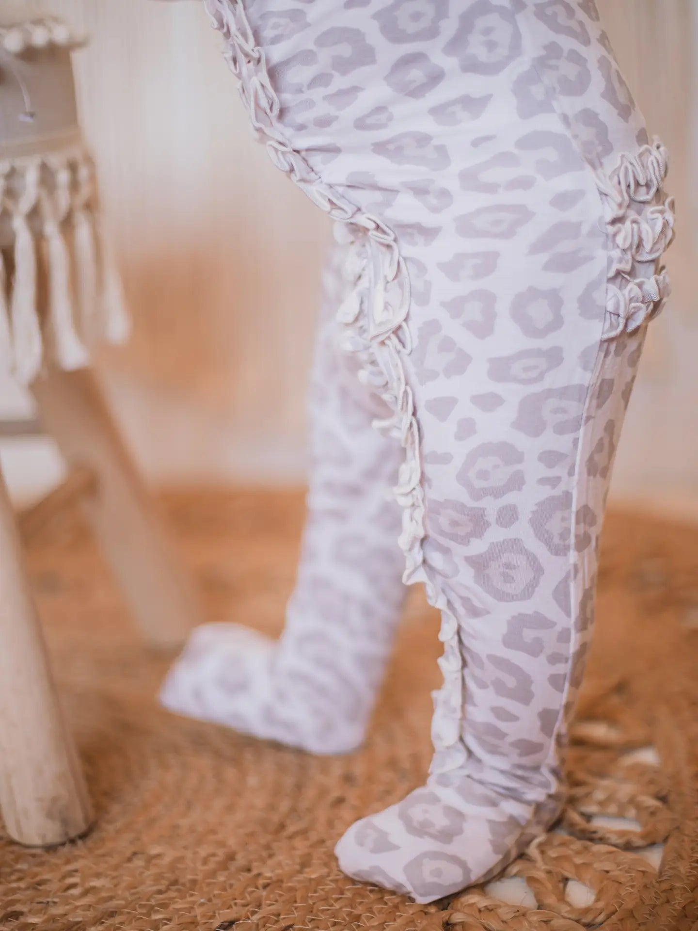 Natural Leopard Footie