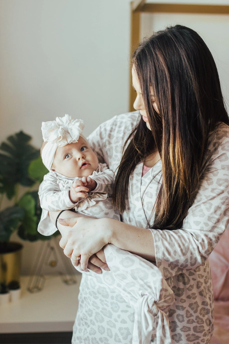 Natural Leopard Mommy Robe