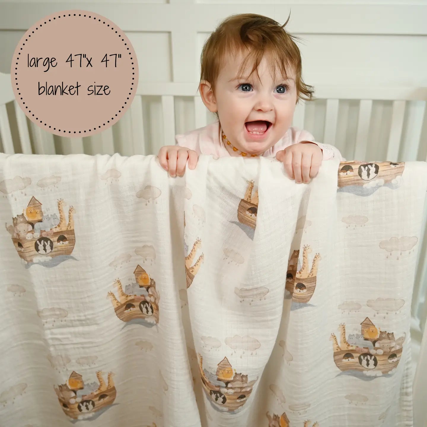Noah's Ark Muslin Swaddle