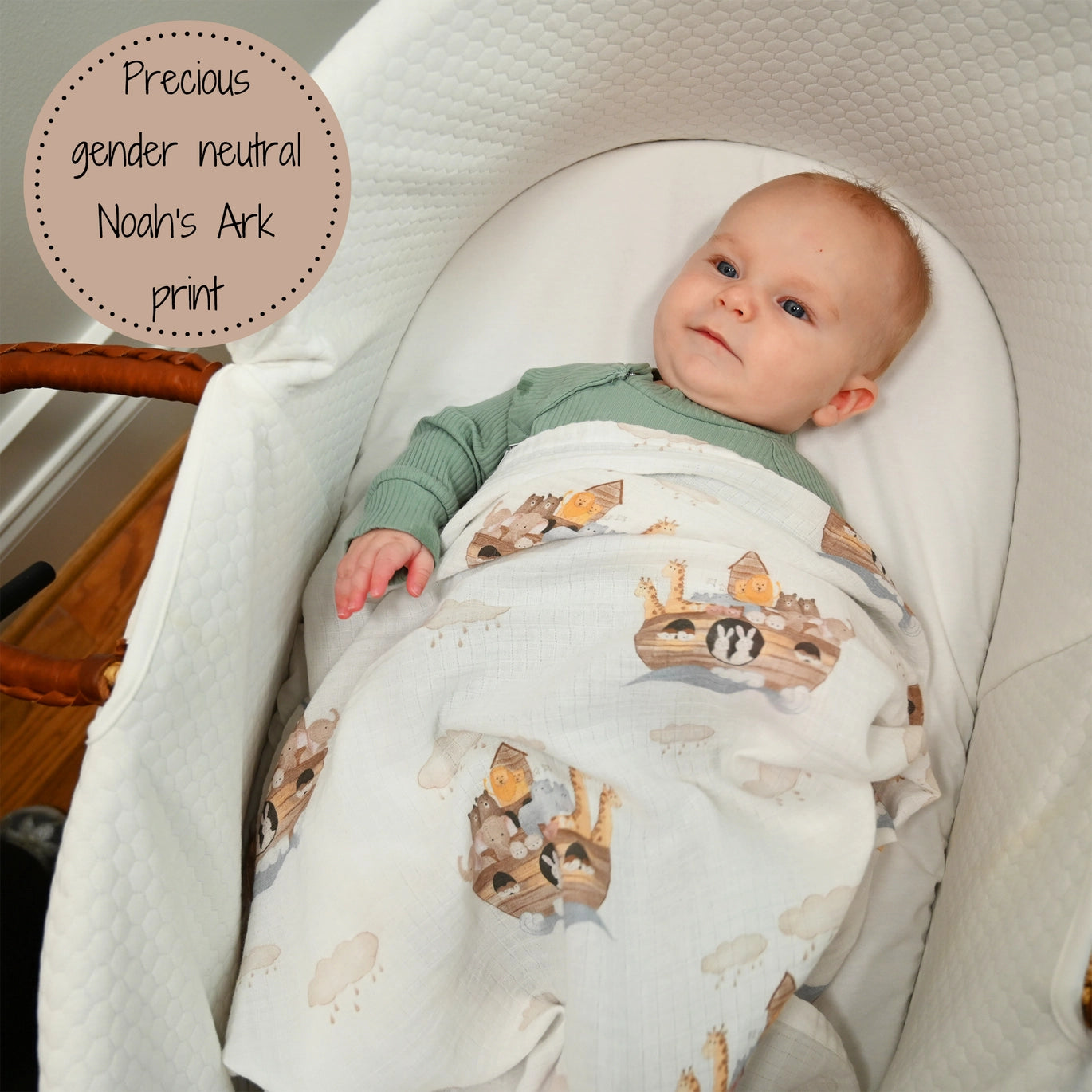 Noah's Ark Muslin Swaddle