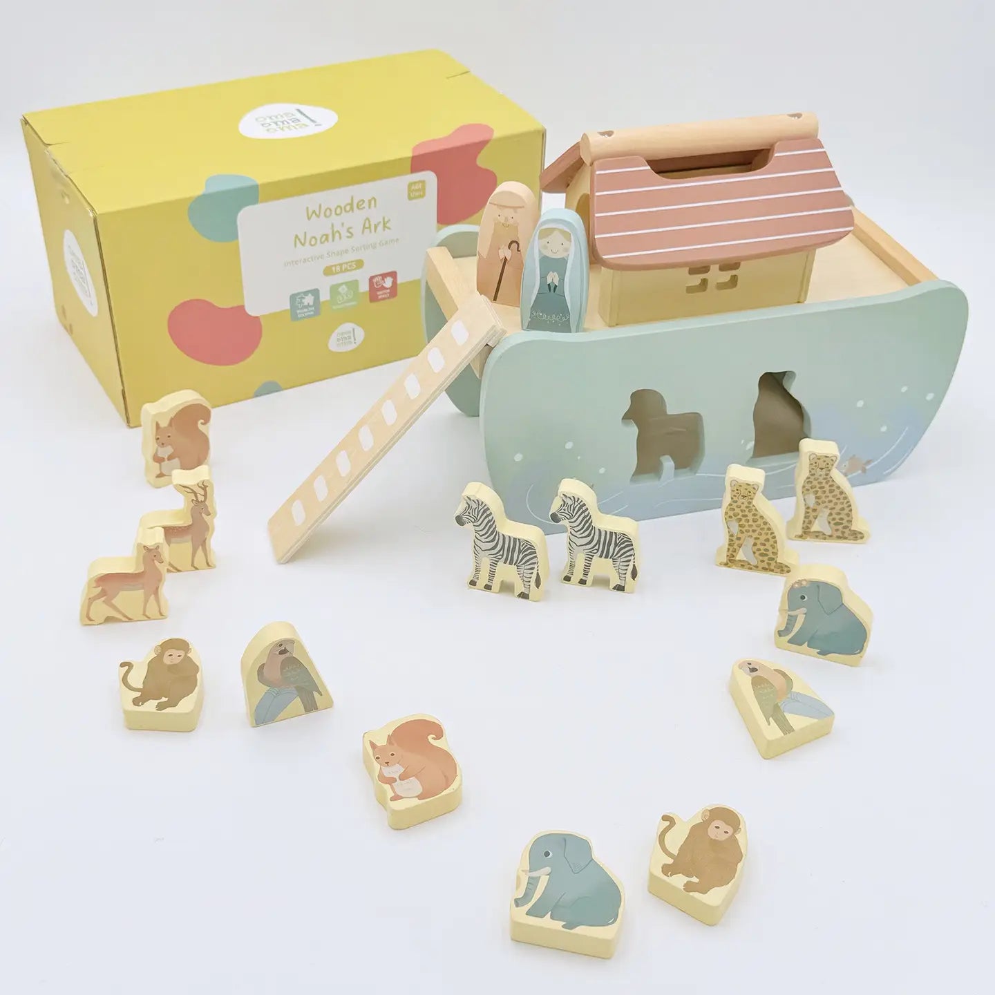 Noah's Ark Shape Sorter - Wooden Animal