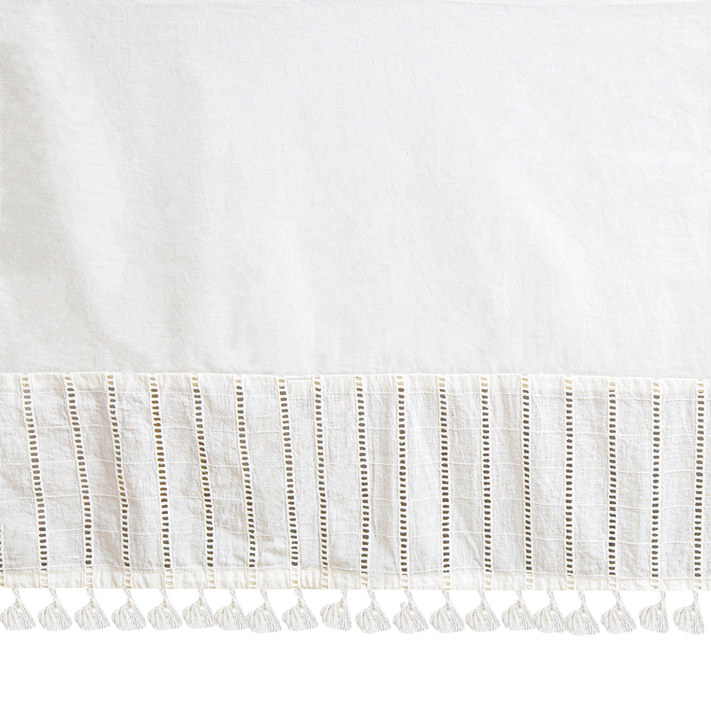 Off-White Boho Bed Skirt