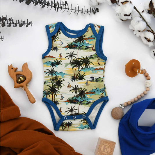 Organic Cotton Sleeveless Baby Bodysuit, Bali