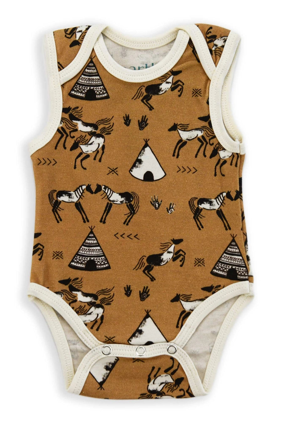 Organic Cotton Sleeveless Baby Bodysuit, Sparrow