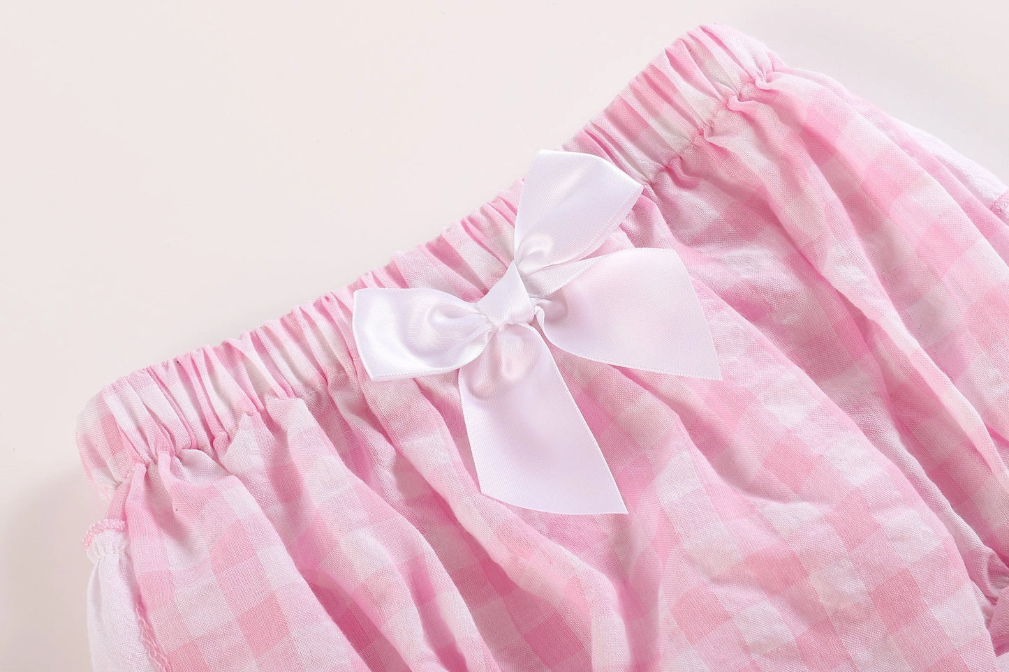 Lil Cactus Pink Gingham Top and Ruffle Bloomers Set