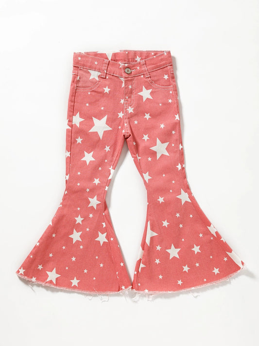 Pink Stars Flare Jeans