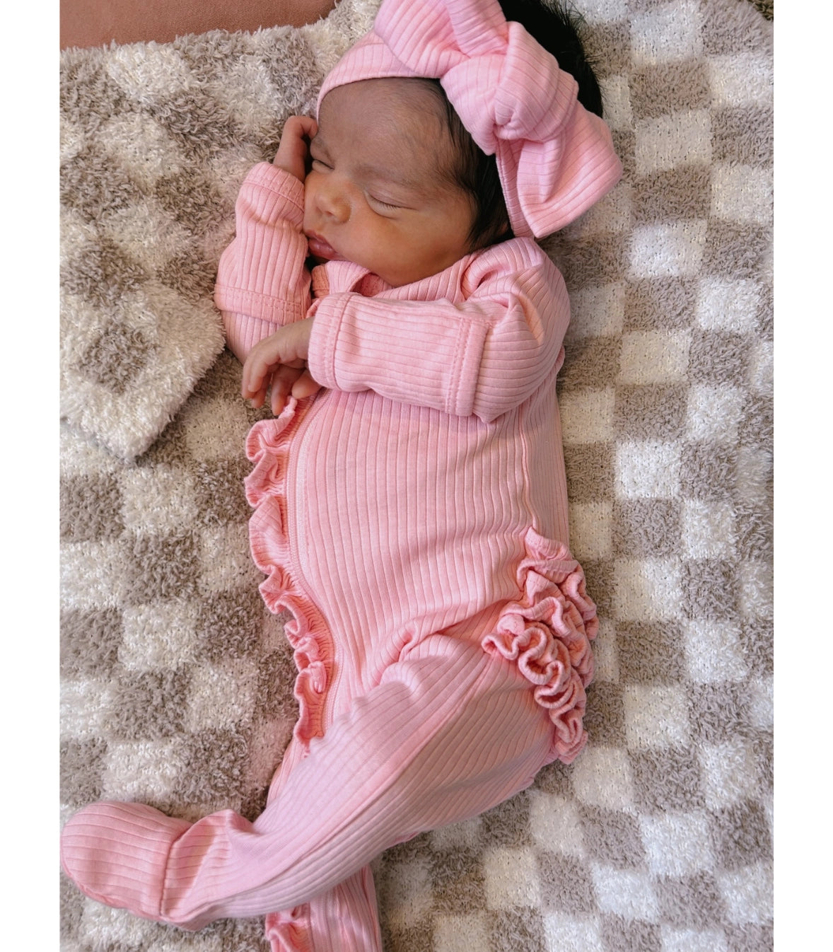 Pink / Organic Ribbed Bow