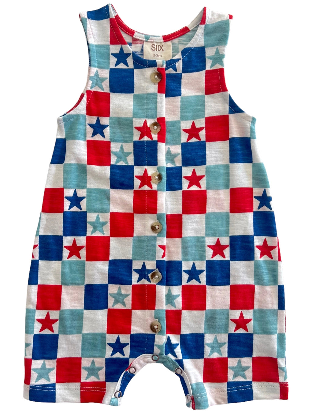 Red, White & Blue Checkerboard / Organic Bay Shortie