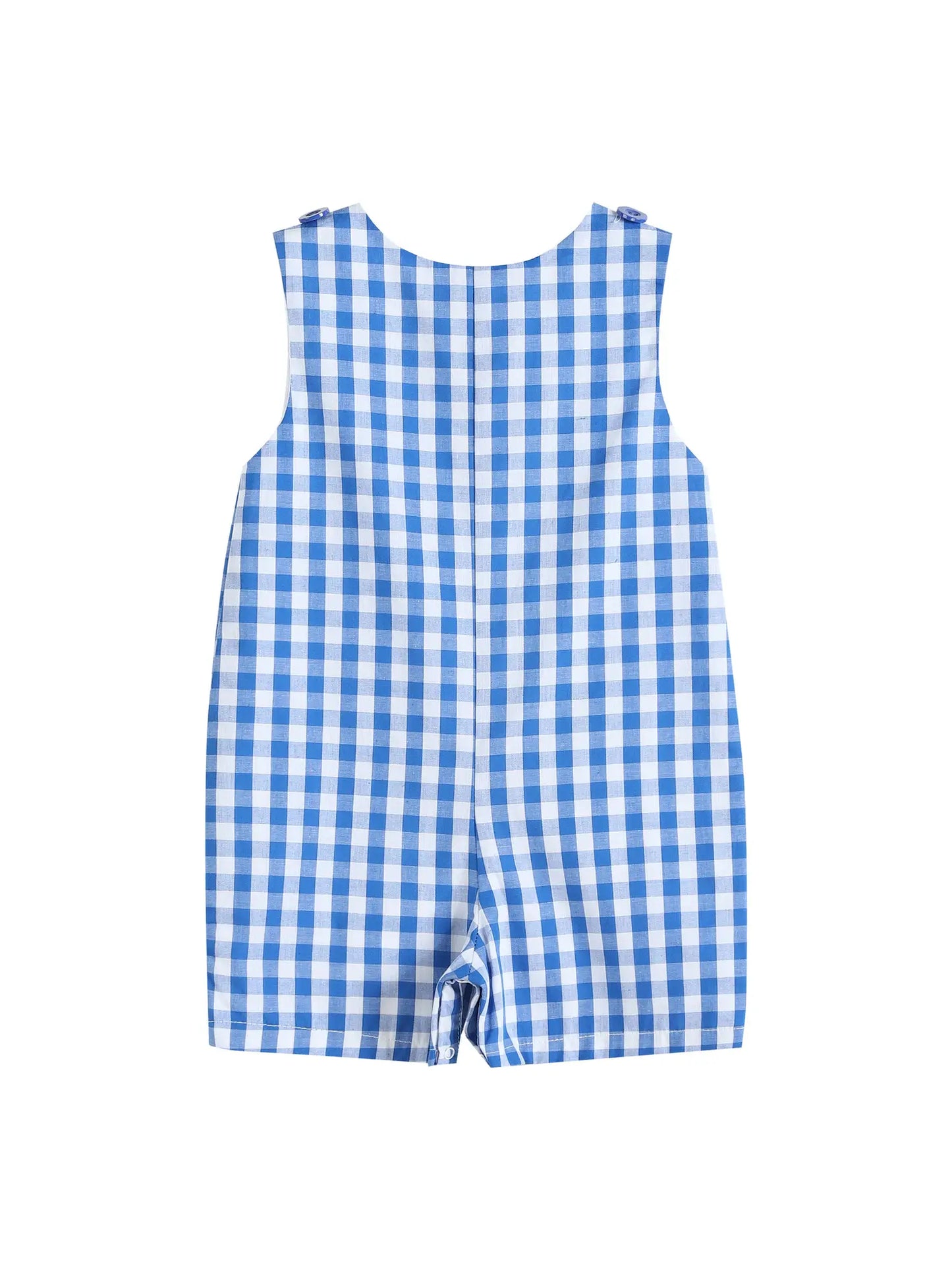 Lil Cactus Royal Blue Gingham Alligator Applique Shortalls