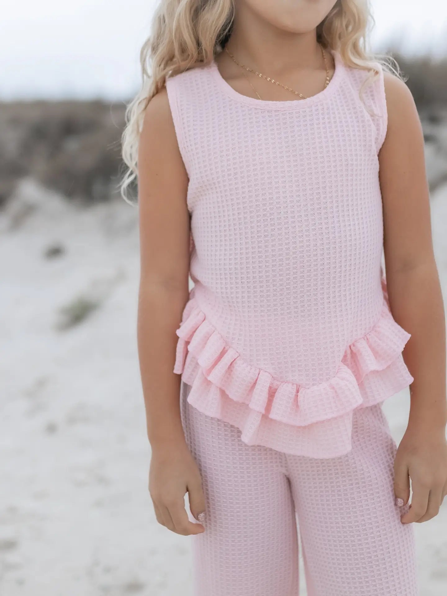 Ruffle Waffle Knit Set